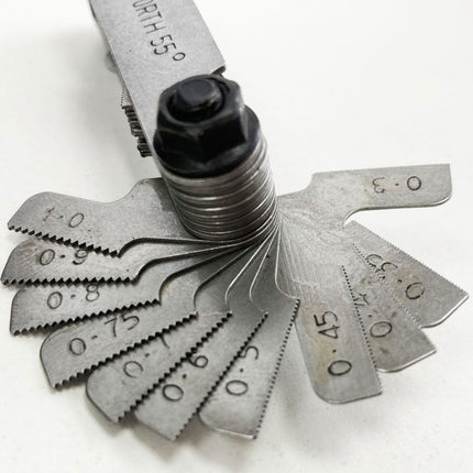 Screw Pitch Gauge 51 Leaves Whitworth And Metric 0.25mm-6mm - Toolzone KDPTP121
