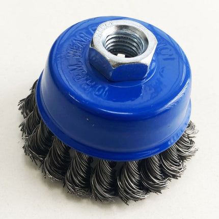 Twist Knot Wire Cup Brush 3 M14 Thread - Toolzone KDPWB001