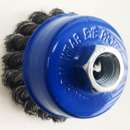 Twist Knot Wire Cup Brush 3 M14 Thread - Toolzone KDPWB001