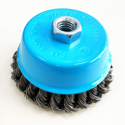 Twist Knot Wire Cup Brush 4 M14 Thread - Toolzone KDPWB002