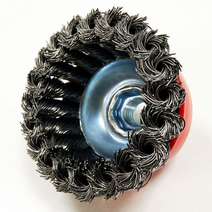 Knot Cup Brush Professional M14 80mm Outside Diameter - Toolzone KDPWB004