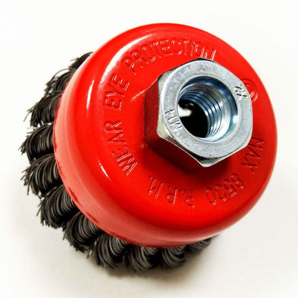 Knot Cup Brush Professional M14 80mm Outside Diameter - Toolzone KDPWB004