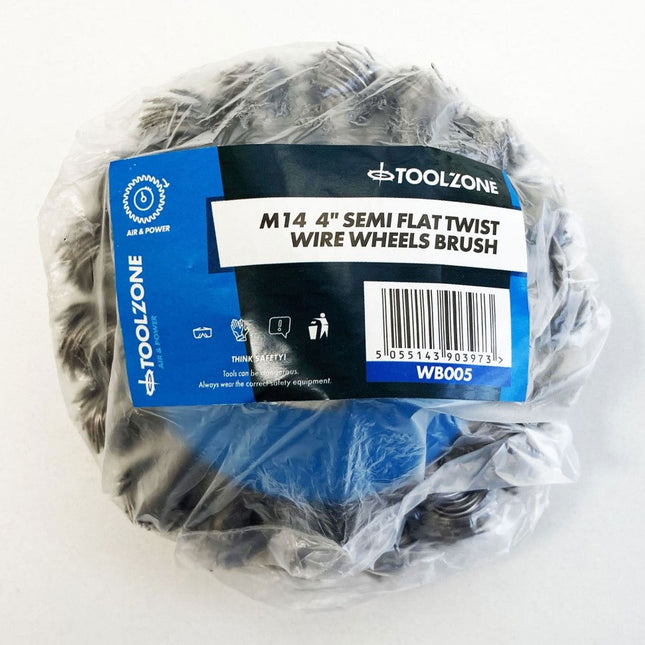 Semi Flat Knot Wire Wheel 4 M14 - Toolzone KDPWB005
