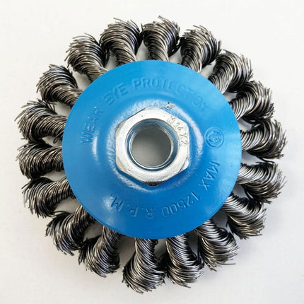 Semi Flat Knot Wire Wheel 4 M14 - Toolzone KDPWB005