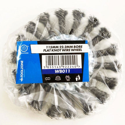 Twist Knot Wire Wheel 115 x 22.2mm - Toolzone KDPWB011