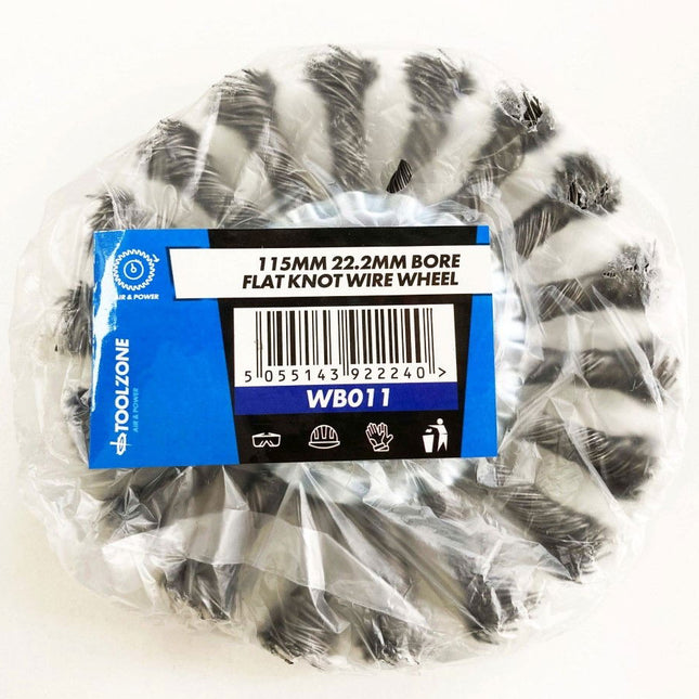 Twist Knot Wire Wheel 115 x 22.2mm - Toolzone KDPWB011