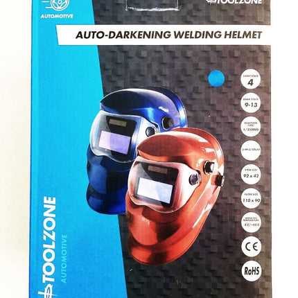 Auto Darkening Welders Helmet Blue Variable Control - Toolzone KDPWH010B