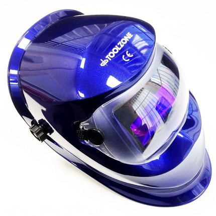 Auto Darkening Welders Helmet Blue Variable Control - Toolzone KDPWH010B