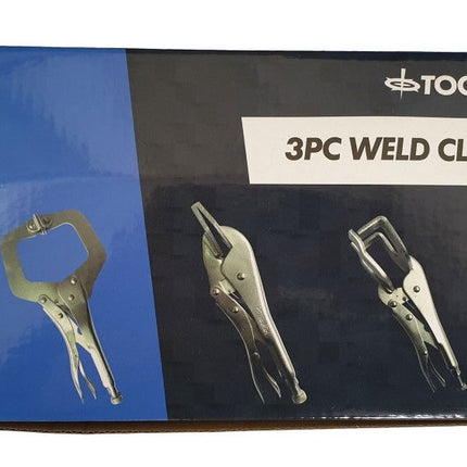 Weld Clamp Set 3 Piece 11 C Clamp 10 Sheet Clamp 10 Claw Clamp - Toolzone KDPWH025