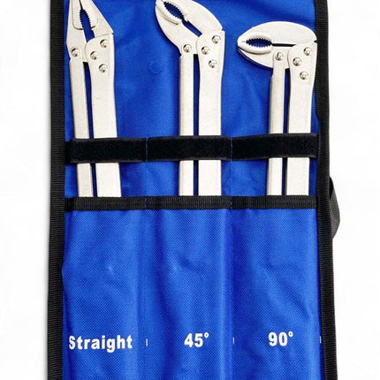 Locking Plier Set 3 Piece 15 Straight 45 Degree 90 Degree - Toolzone KDPWR119