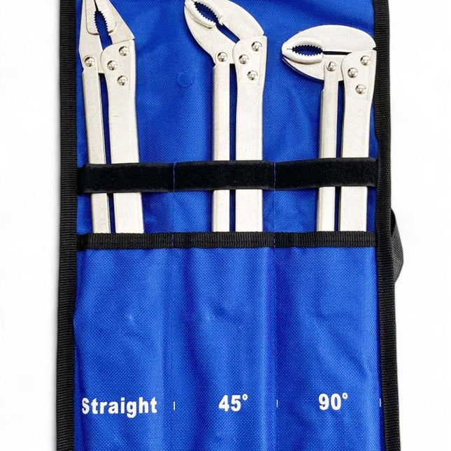 Locking Plier Set 3 Piece 15 Straight 45 Degree 90 Degree - Toolzone KDPWR119