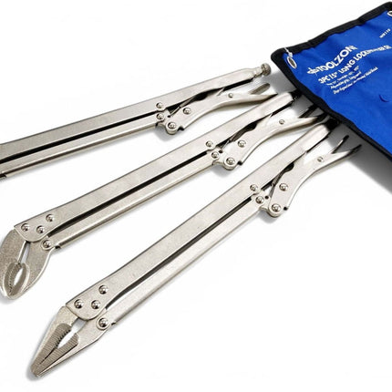 Locking Plier Set 3 Piece 15 Straight 45 Degree 90 Degree - Toolzone KDPWR119