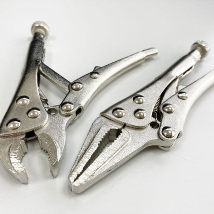 Locking Pliers Mini 2 Piece Long Nose Curved Jaw - Toolzone KDPWR129