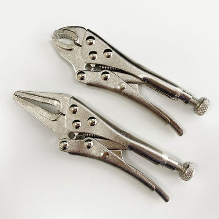 Locking Pliers Mini 2 Piece Long Nose Curved Jaw - Toolzone KDPWR129