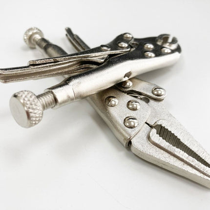 Locking Pliers Mini 2 Piece Long Nose Curved Jaw - Toolzone KDPWR129