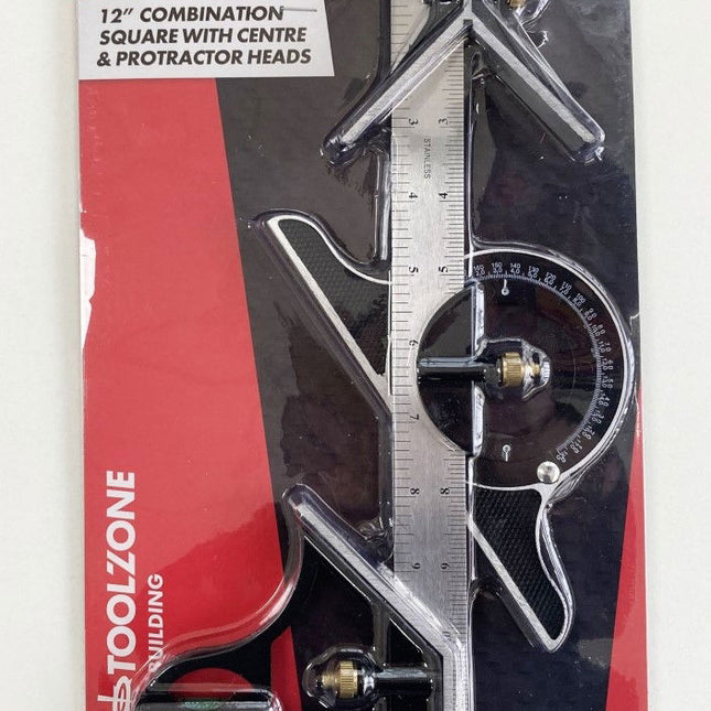 Combination Square 12 With Protractor Metric And Imperial - Toolzone KDPWW017