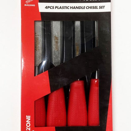 Chisel Set Plastic Handle 4PC 1/4, 1/2, 3/4, 1 - Toolzone KDPWW040