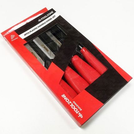 Chisel Set Plastic Handle 4PC 1/4, 1/2, 3/4, 1 - Toolzone KDPWW040