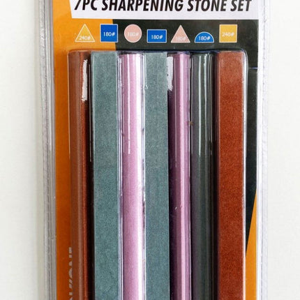 Sharpening Stone Set 7PC 6 180 And 240 Grit Mixed Shapes - Toolzone KDPWW068