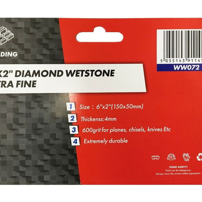 Whetstone Diamond Extra Fine 600 Grit 50x150mm - Toolzone KDPWW072