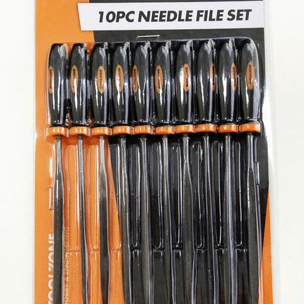 Needle File Set 10PC Bearing Steel Various Shapes With Pouch - Toolzone KDPWW084