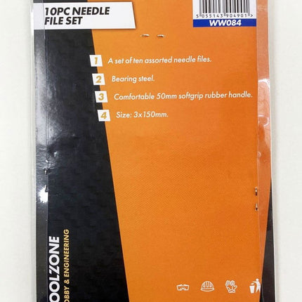 Needle File Set 10PC Bearing Steel Various Shapes With Pouch - Toolzone KDPWW084