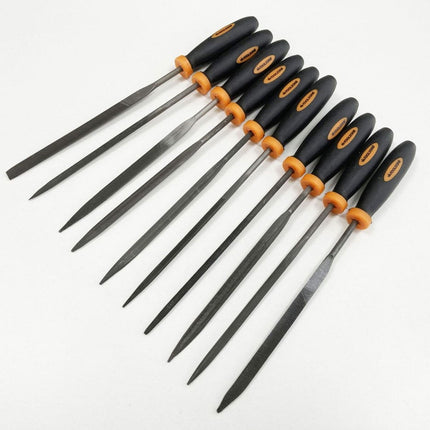 Needle File Set 10PC Bearing Steel Various Shapes With Pouch - Toolzone KDPWW084