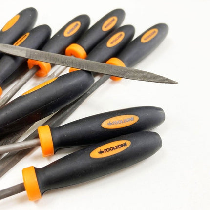 Needle File Set 10PC Bearing Steel Various Shapes With Pouch - Toolzone KDPWW084