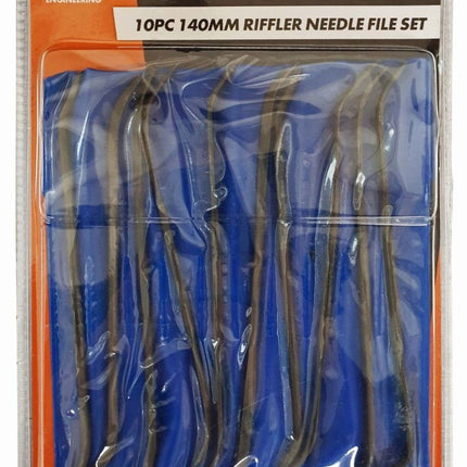 Needle File Set Riffler 10PC 140mm Various Shapes With Pouch - Toolzone KDPWW085