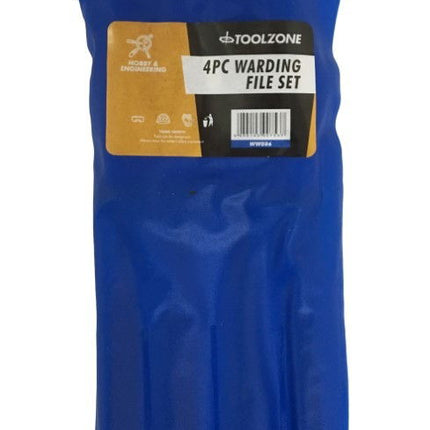 Warding File Set 4PC 6 High Carbon Steel Various Shapes With Pouch - Toolzone KDPWW086