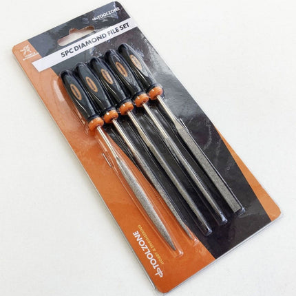 Diamond File Set 5PC 85mm Blade Various Shapes - Toolzone KDPWW096