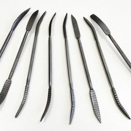 Riffler Wood Rasp Set 8PC 8 Double Ended Various Shapes With Pouch - Toolzone KDPWW098