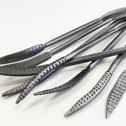 Riffler Wood Rasp Set 8PC 8 Double Ended Various Shapes With Pouch - Toolzone KDPWW098