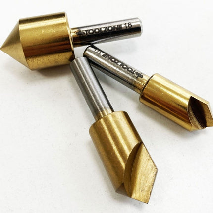 Hss Titanium Countersink Set 3PC 10mm 12mm 16mm 1/4 Shank - Toolzone KDPWW118