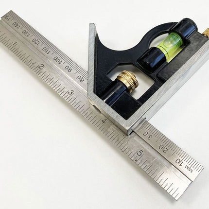 Combination Square 6 Aluminium Dual Marked Imperial Metric - Toolzone KDPWW144