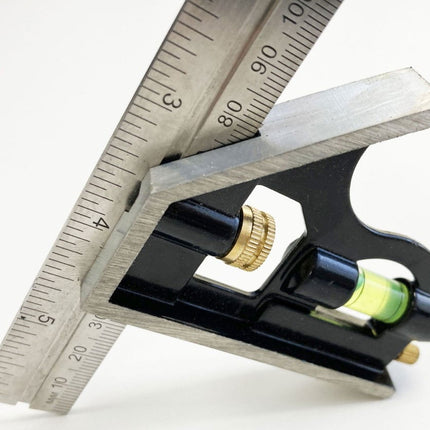 Combination Square 6 Aluminium Dual Marked Imperial Metric - Toolzone KDPWW144