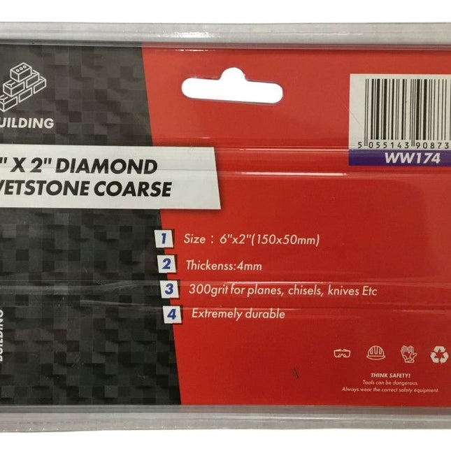 Diamond Coated Wetstone Coarse Pro 6 x 2 300 Grit - Toolzone KDPWW174