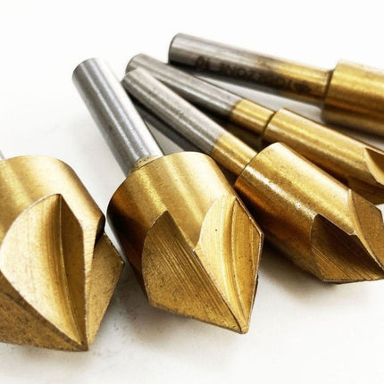 Countersink Set 5PC 8-19mm Carbon Steel Titanium Coated - Toolzone KDPWW208