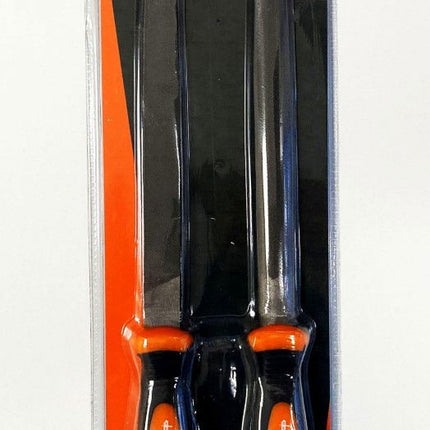 File Set 2PC 150mm T12 Soft Grip Flat And Half Round - Toolzone KDPWW210