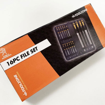 File Set 16PC With Carry Case 200mm And 100mm Bearing Steel Files - Toolzone KDPWW216