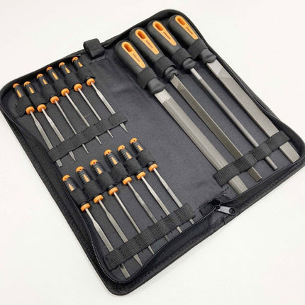 File Set 16PC With Carry Case 200mm And 100mm Bearing Steel Files - Toolzone KDPWW216
