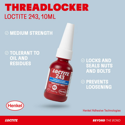 Loctite 243 10ml Threadlocker Medium Strength Blue