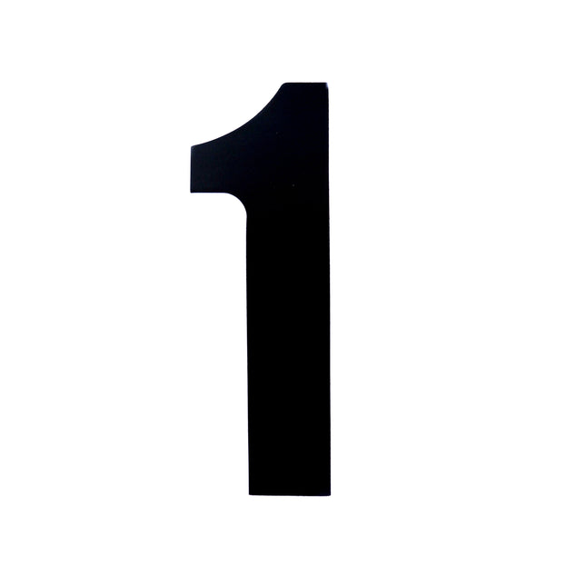 Race Numbers - 1 One - Black, Each / 15cm 6 / Vinyl Sticker