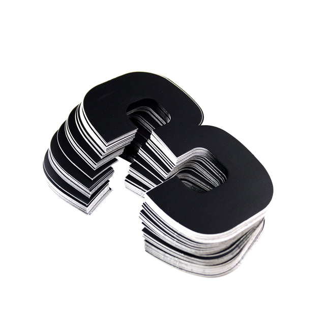 Race Numbers - 3 Three - Black, Pack Of 100 / 15cm 6 / Vinyl Sticker