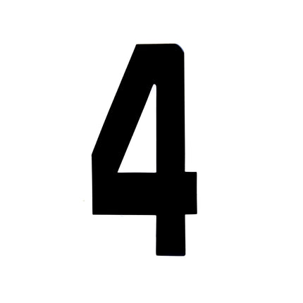 Race Numbers - 4 Four - Black, Pack Of 100 / 15cm 6 / Vinyl Sticker