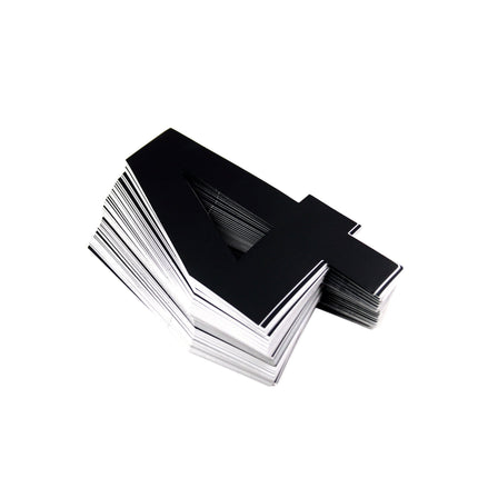 Race Numbers - 4 Four - Black, Pack Of 25 / 15cm 6 / Vinyl Sticker
