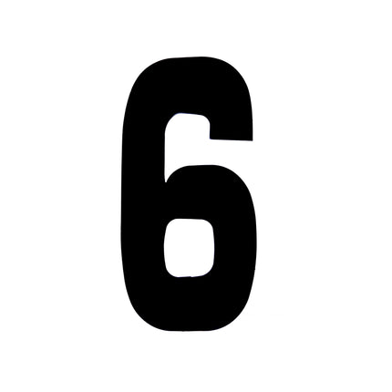 Race Numbers - 6 Six / 9 Nine - Black, Pack Of 25 / 15cm 6 / Vinyl Sticker