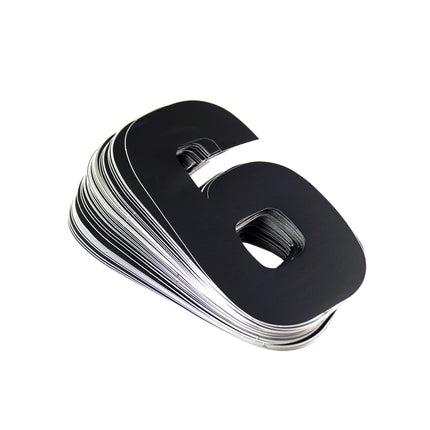 Race Numbers - 6 Six / 9 Nine - Black, Pack Of 100 / 15cm 6 / Vinyl Sticker