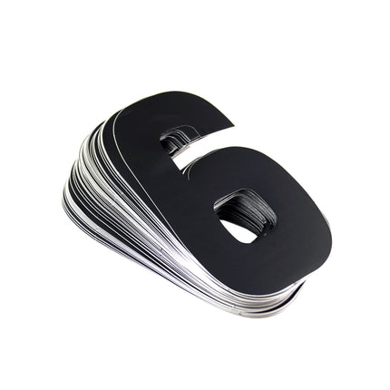 Race Numbers - 6 Six / 9 Nine - Black, Pack Of 25 / 15cm 6 / Vinyl Sticker