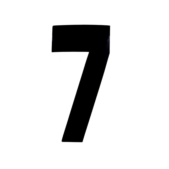 Race Numbers - 7 Seven - Black, Pack Of 100 / 15cm 6 / Vinyl Sticker